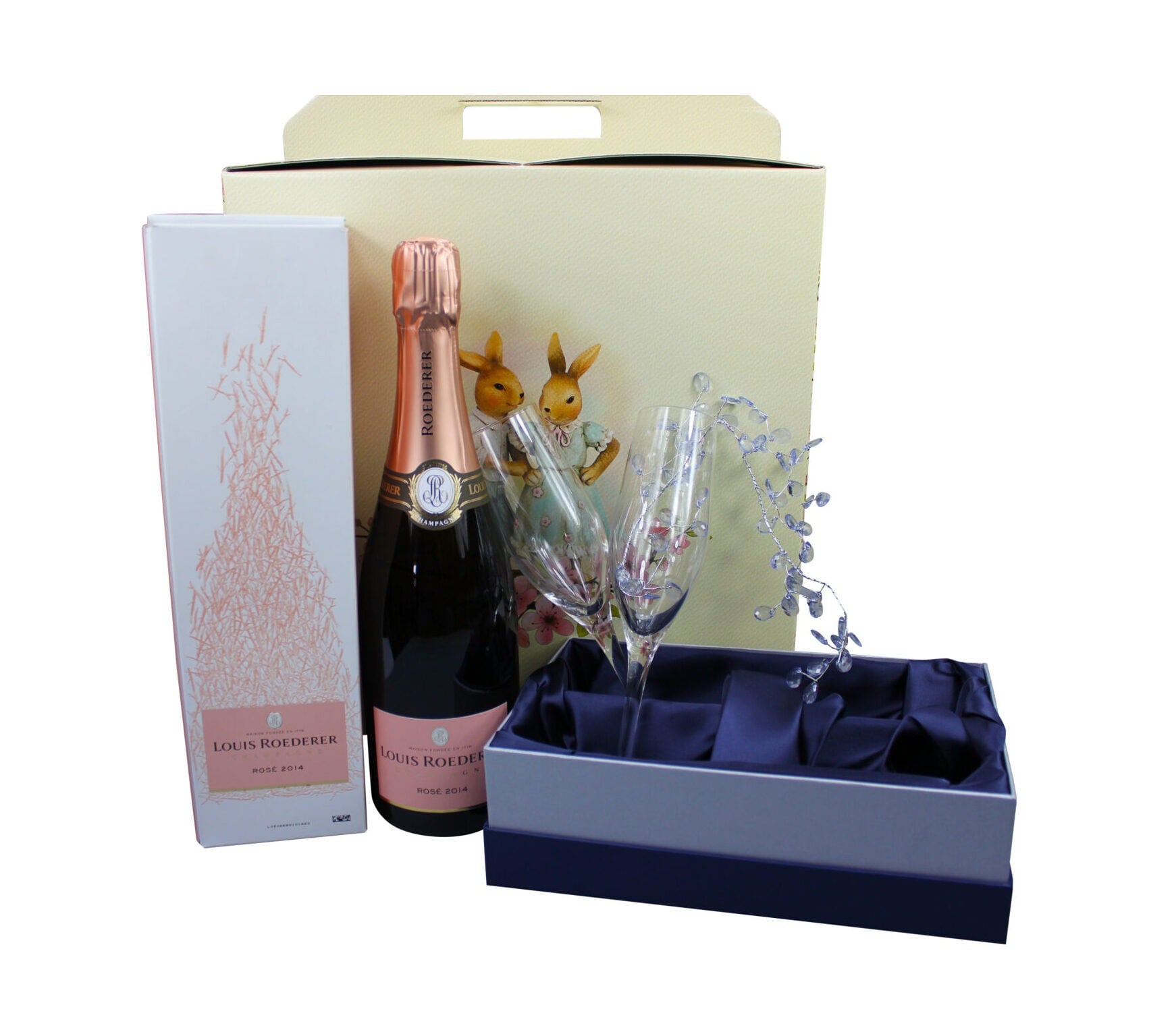 Cos cadou LUXURY BASKETS Champagne Rose 8CR
