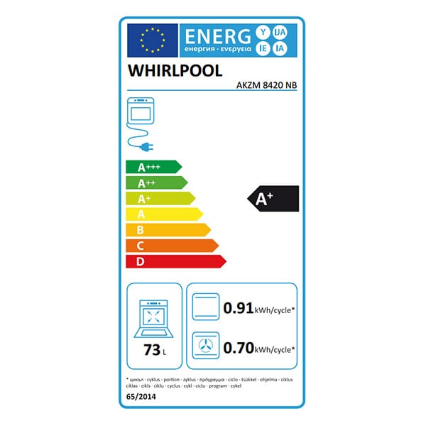 Cuptor incorporabil WHIRLPOOL AKZM 8420 NB, electric, 73l, A+, negru