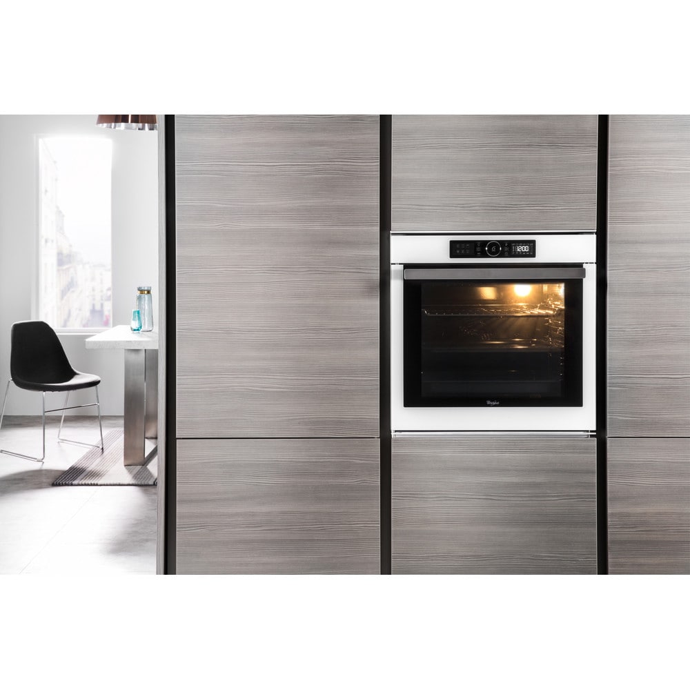 Cuptor incorporabil WHIRLPOOL AKZM 8480 WH, Electric, Autocuratare pirolitica, 73l, Clasa A+, 6th Sense, alb