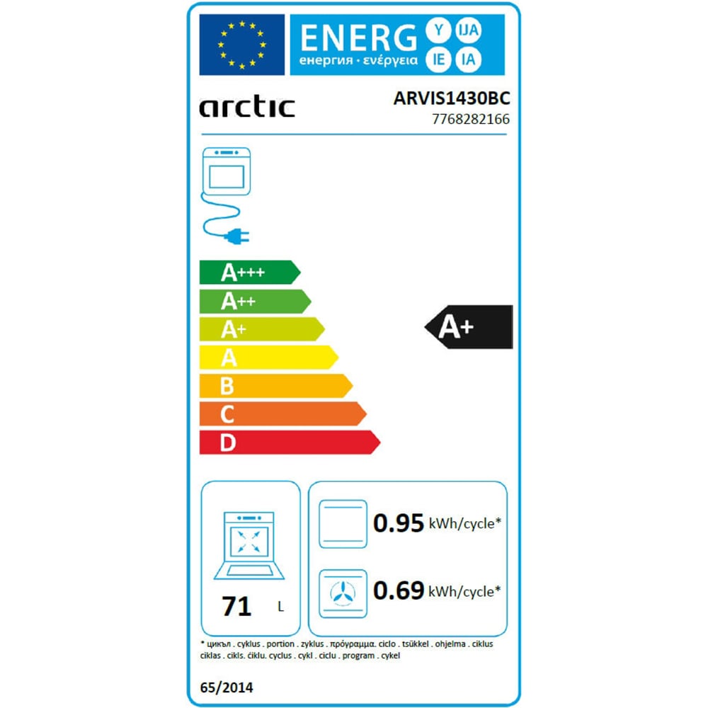 Cuptor incorporabil ARCTIC ARVIS1430BC, Electric, Autocuratare catalitica, 71 l, Clasa A+, negru