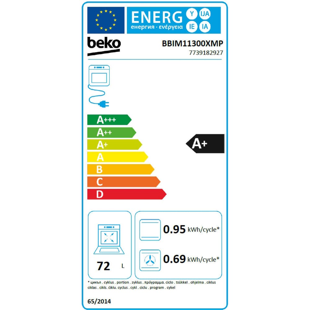 Cuptor incorporabil BEKO BBIM11300XMP, Electric, Autocuratare pirolitica, 72 l, Clasa A+, inox