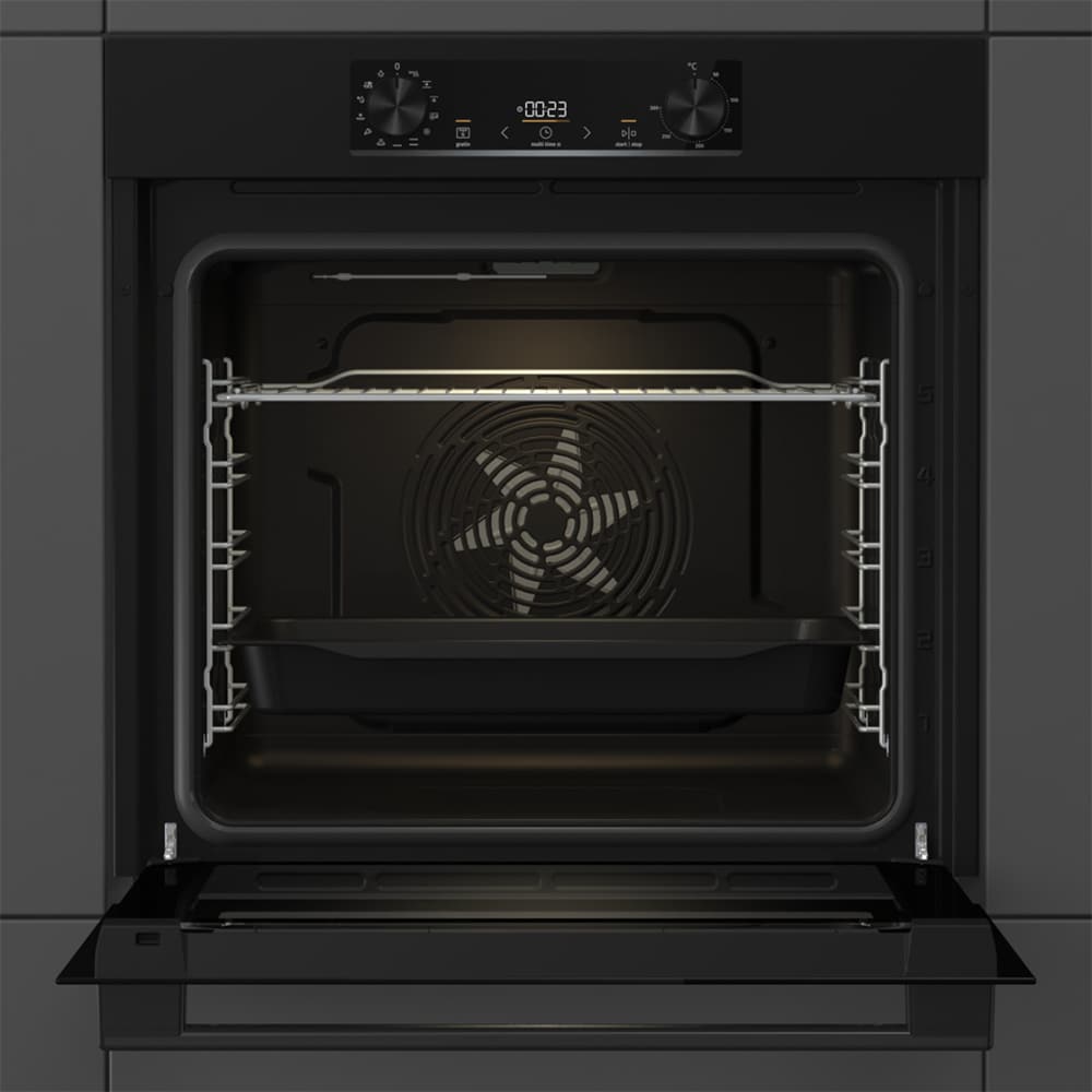 Cuptor incorporabil GORENJE BOP6737E02BK, Electric, Autocuratare pirolitica, 77 l, Clasa A, negru