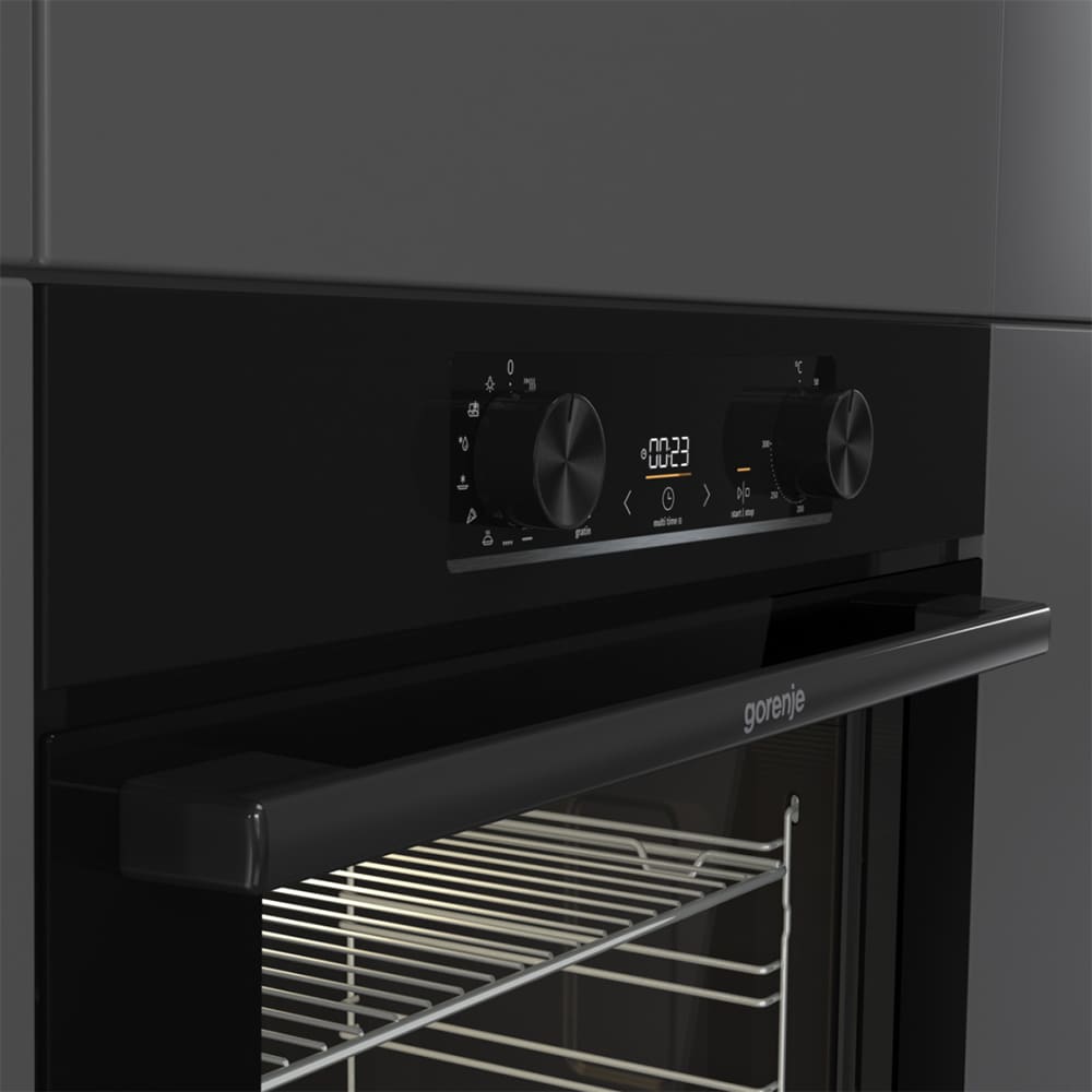 Cuptor incorporabil GORENJE BOP6737E02BK, Electric, Autocuratare pirolitica, 77 l, Clasa A, negru