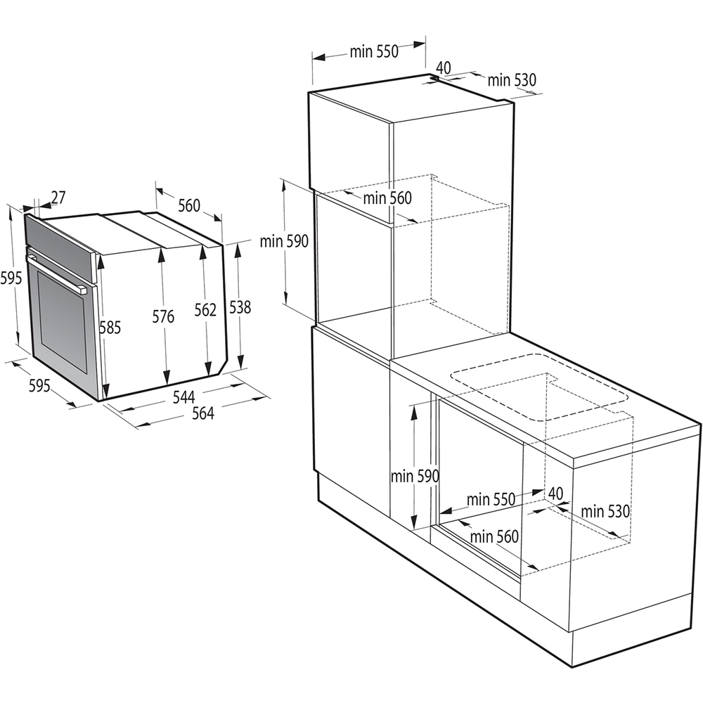 Cuptor incorporabil GORENJE BOP6737E02BK, Electric, Autocuratare pirolitica, 77 l, Clasa A, negru