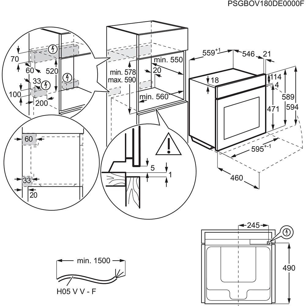 Cuptor incorporabil AEG BPE748380T, Electric, Autocuratare pirolitica, 71 l, Clasa A++, negru