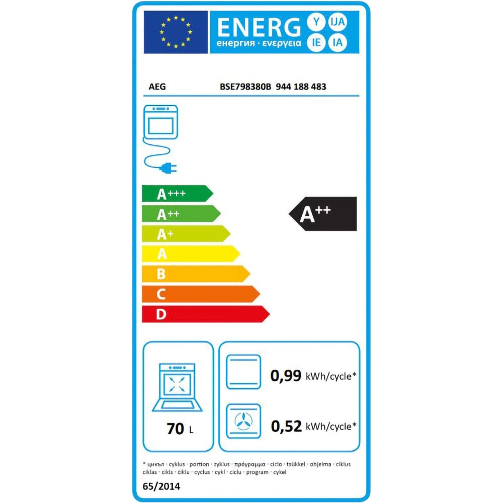 Cuptor incorporabil AEG SteamPro BSE798380B, Electric, Gatire cu abur, 70 l, Clasa A++, Wi-Fi, negru