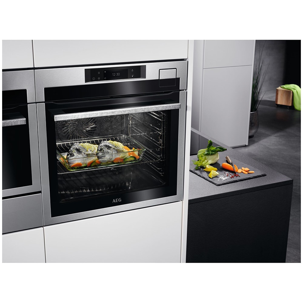 Cuptor incorporabil AEG SteamPro BSE798380M, Electric, Gatire cu abur, 70 l, Clasa A++, Wi-Fi, inox