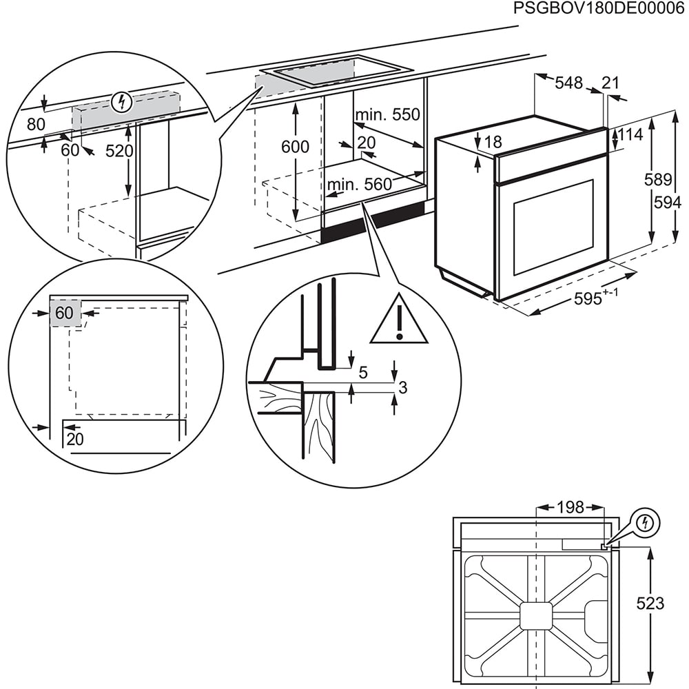 Cuptor incorporabil ELECTROLUX COE7P31B, Electric, Autocuratare Pirolitica, 72 l, Clasa A+, negru