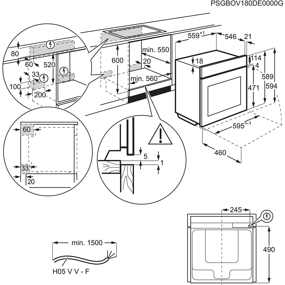 Cuptor incorporabil ELECTROLUX SenseCook COE7P31X, Electric, Autocuratare pirolitica, 71 l, Clasa A+, inox