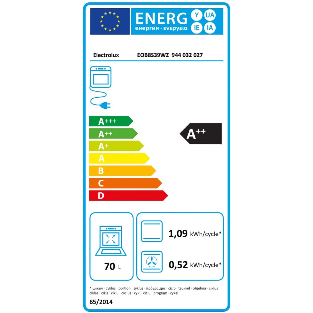 Cuptor incorporabil ELECTROLUX SteamBoost EOB8S39WZ, Electric, Gatire cu abur, 70 l, Clasa A++, Wi-Fi, negru