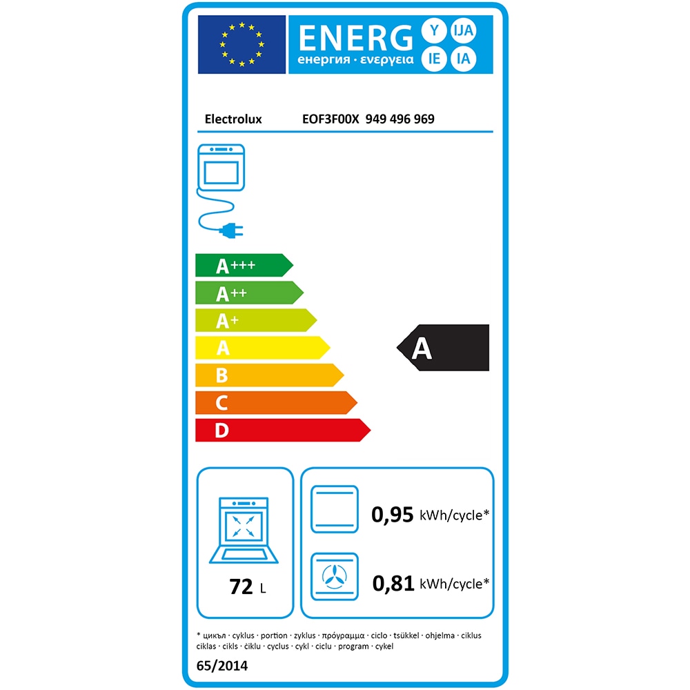 Cuptor incorporabil ELECTROLUX SurroundCook EOF3F00X, Electric, Autocuratare catalitica, 72 l, Clasa A, inox antiamprenta