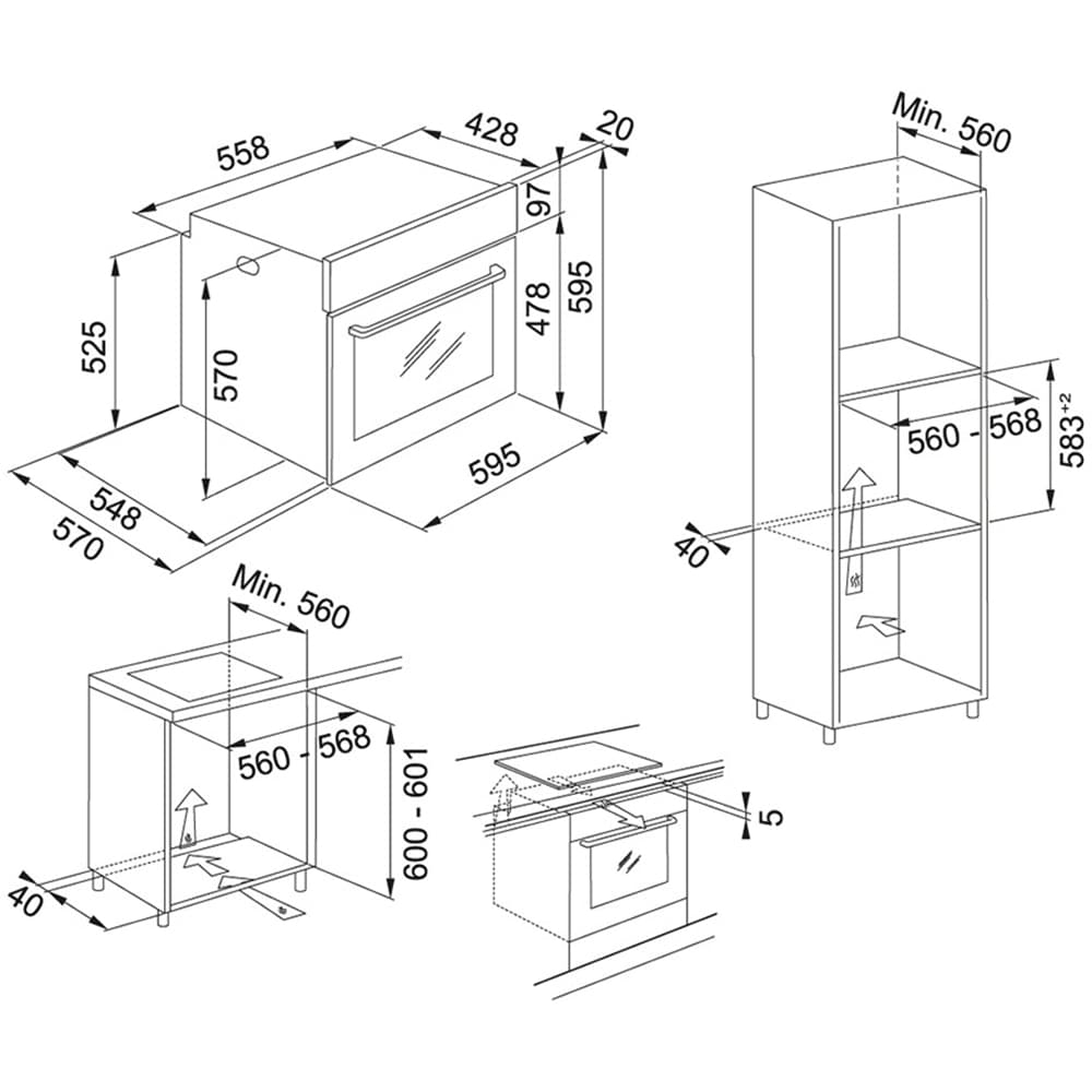 Cuptor incorporabil FRANKE Smart FSM 82 H XS, Electric, Autocuratare cu abur, 71 l, Clasa A, inox-negru
