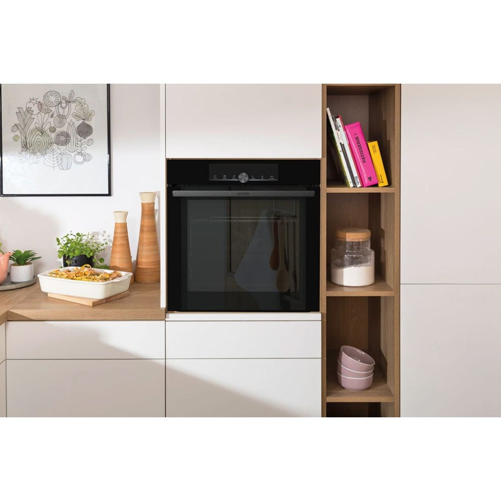 Cuptor incorporabil GORENJE GBF22ILPP, Electric, Autocuratare Pirolitica, 77 l, Clasa A+, negru