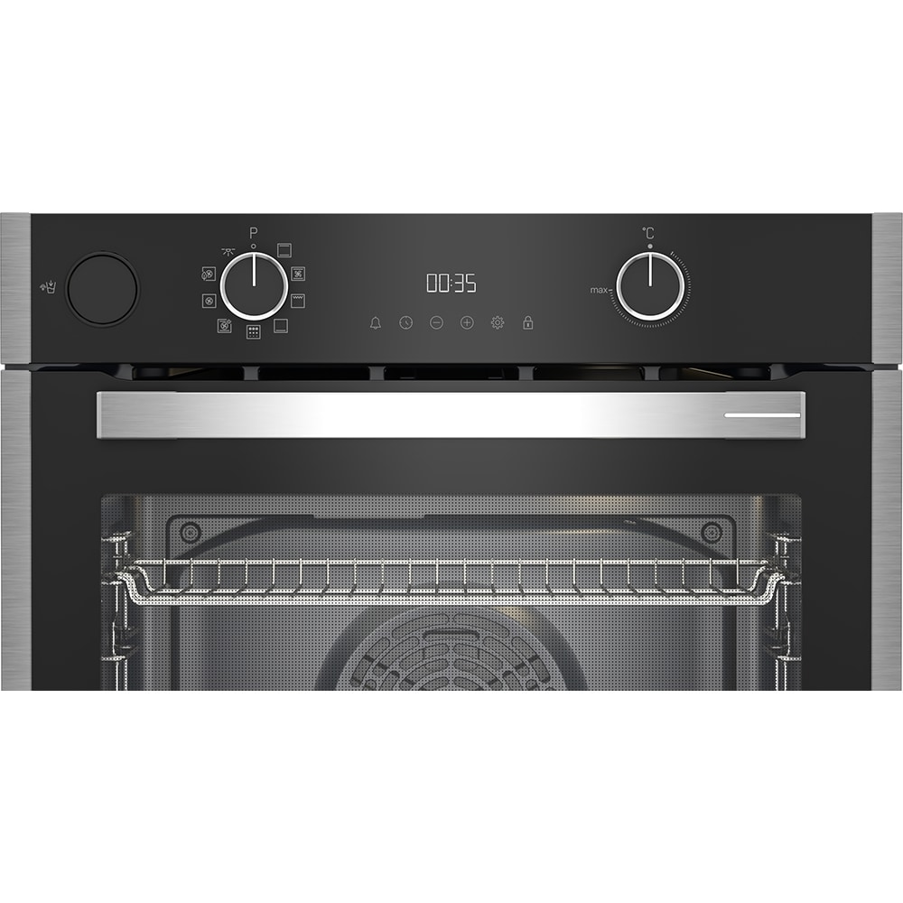 Cuptor incorporabil GRUNDIG GEBD19300BMPF, Electric, Autocuratare pirolitica, 72 l, Clasa A+, negru-inox