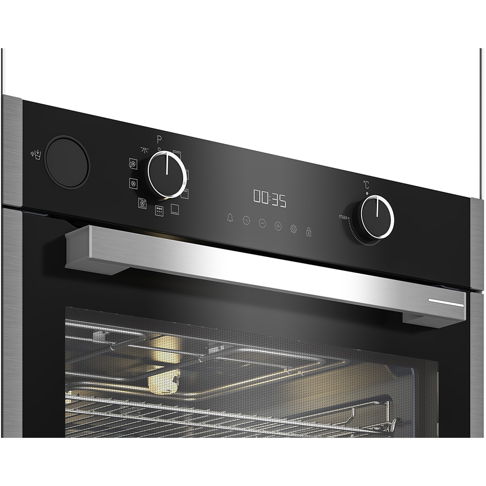 Cuptor incorporabil GRUNDIG GEBD19300BMPF, Electric, Autocuratare pirolitica, 72 l, Clasa A+, negru-inox
