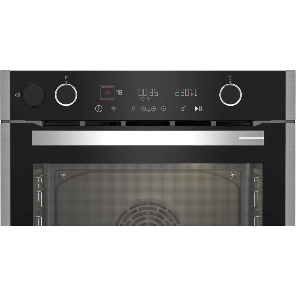 Cuptor incorporabil GRUNDIG GEBD19401BHAI, Electric, Gatire cu abur, Autocuratare catalitica, 72 l, Clasa A+, HotAero Pro, negru-inox