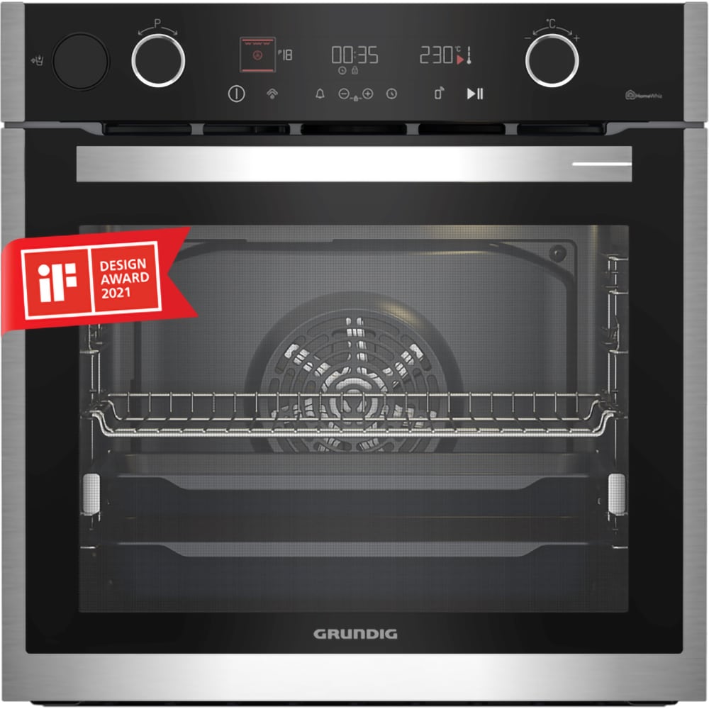 Cuptor incorporabil GRUNDIG GEBD19401BPH, Electric, Autocuratare pirolitica, 72 l, Clasa A+, negru-inox