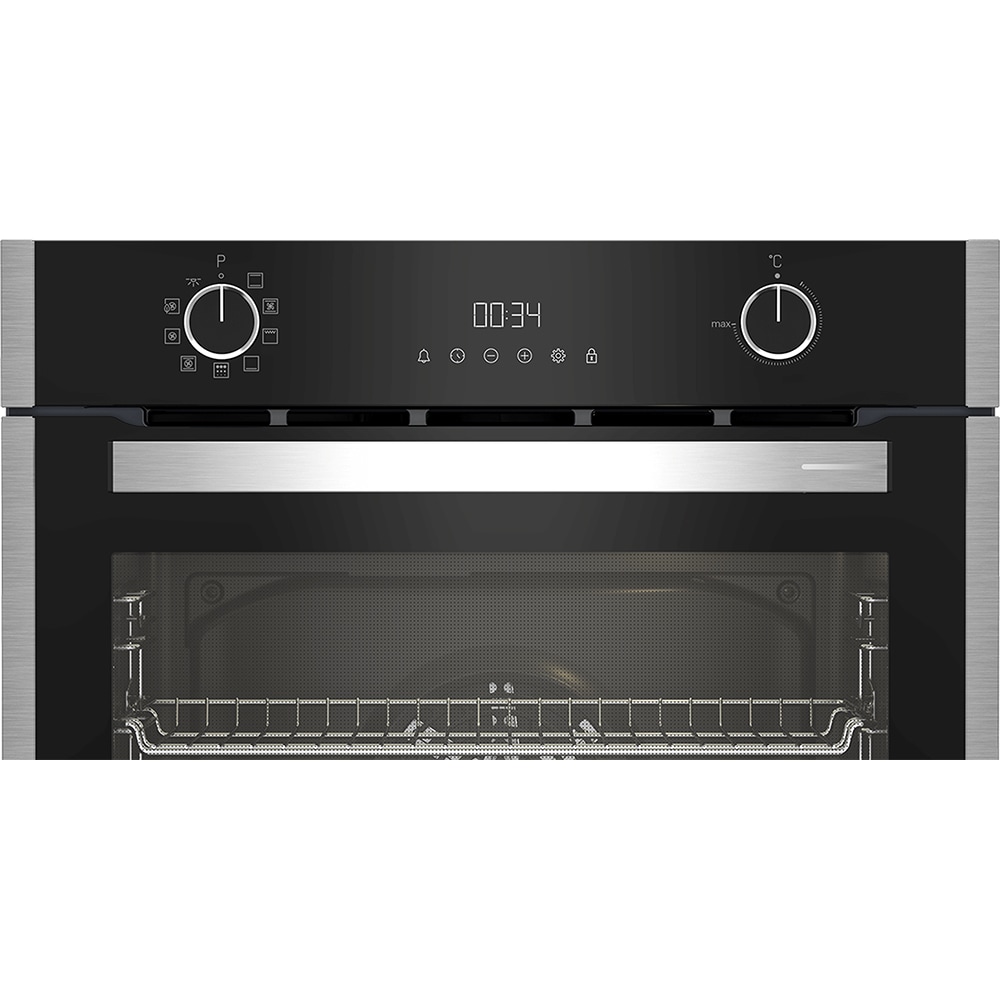 Cuptor incorporabil GRUNDIG GEBM19300BP, Electric, Autocuratare pirolitica, 72 l, Clasa A+, HotAero Pro, negru-inox