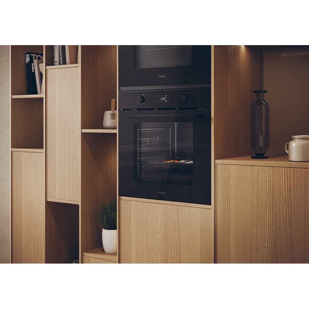 Cuptor incorporabil HAIER H6 ID23B3HTB, Electric, Autocuratare hidrolitica, 78 l, Clasa A++, Wi-Fi, negru
