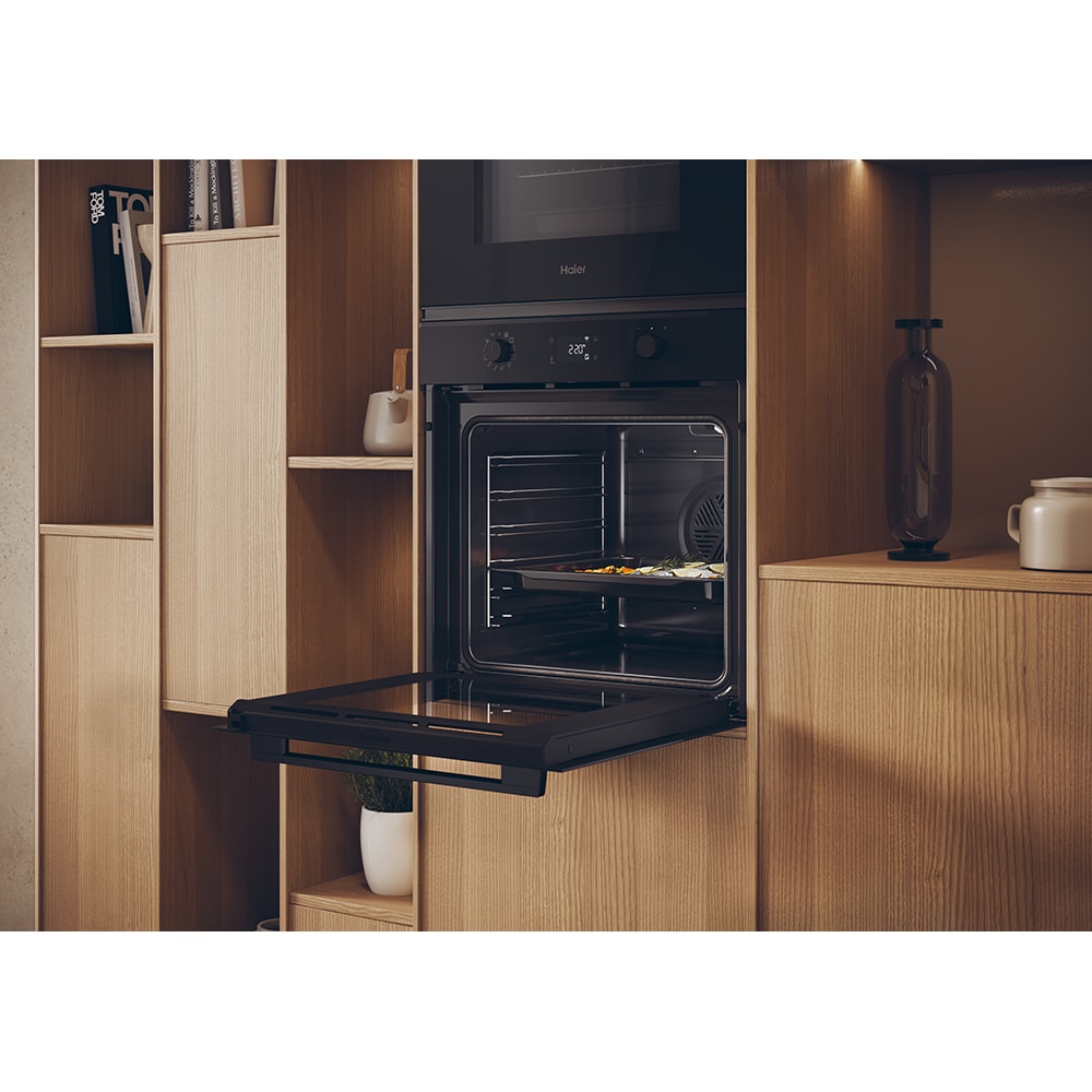 Cuptor incorporabil HAIER H6 ID23B3HTB, Electric, Autocuratare hidrolitica, 78 l, Clasa A++, Wi-Fi, negru