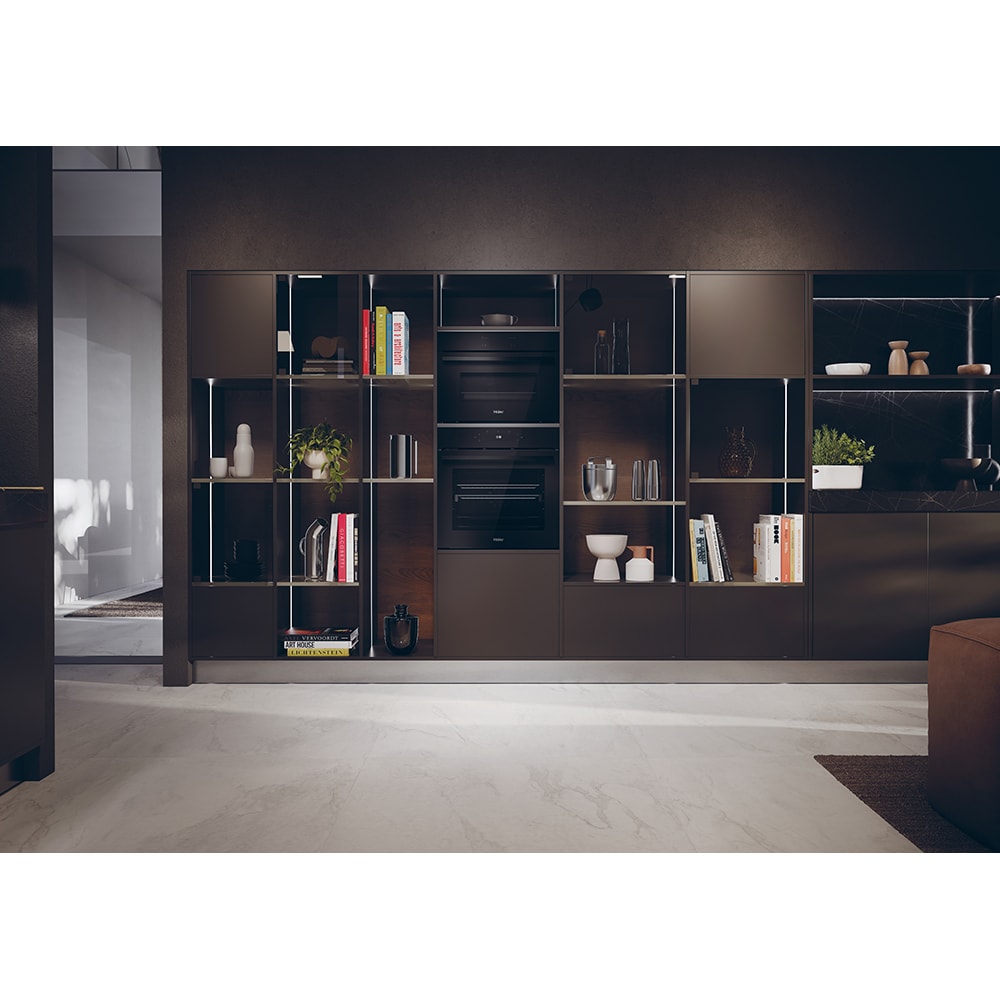 Cuptor incorporabil HAIER H6 ID46G3YTB, Electric, Autocuratare pirolitica si hidrolitica, 78 l, Clasa A++, Wi-Fi, negru