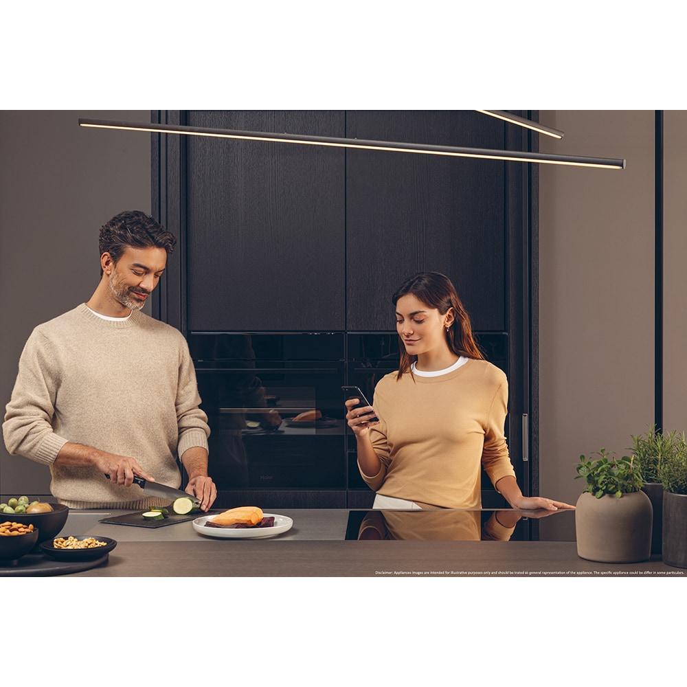 Cuptor incorporabil HAIER H6 ID46G3YTB, Electric, Autocuratare pirolitica si hidrolitica, 78 l, Clasa A++, Wi-Fi, negru