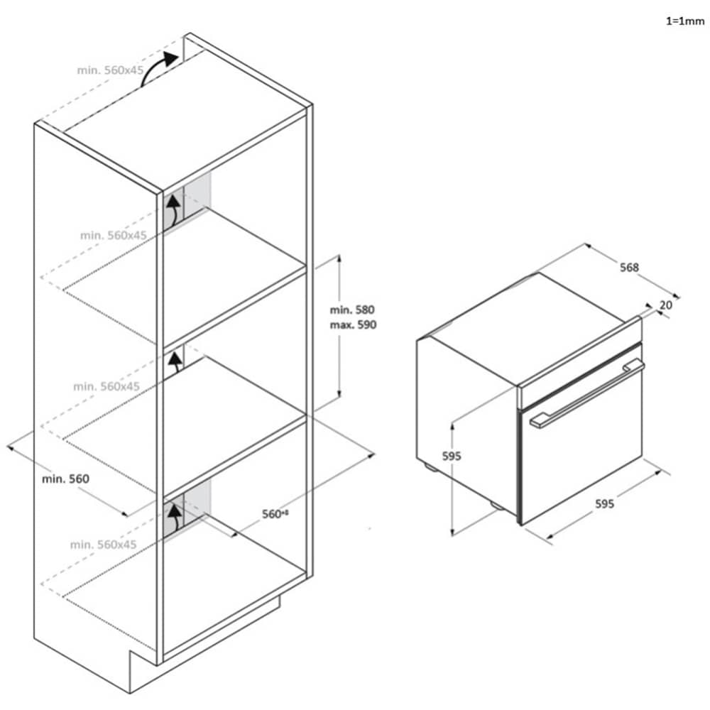 Cuptor incorporabil HAIER H6 ID46G3YTB, Electric, Autocuratare pirolitica si hidrolitica, 78 l, Clasa A++, Wi-Fi, negru