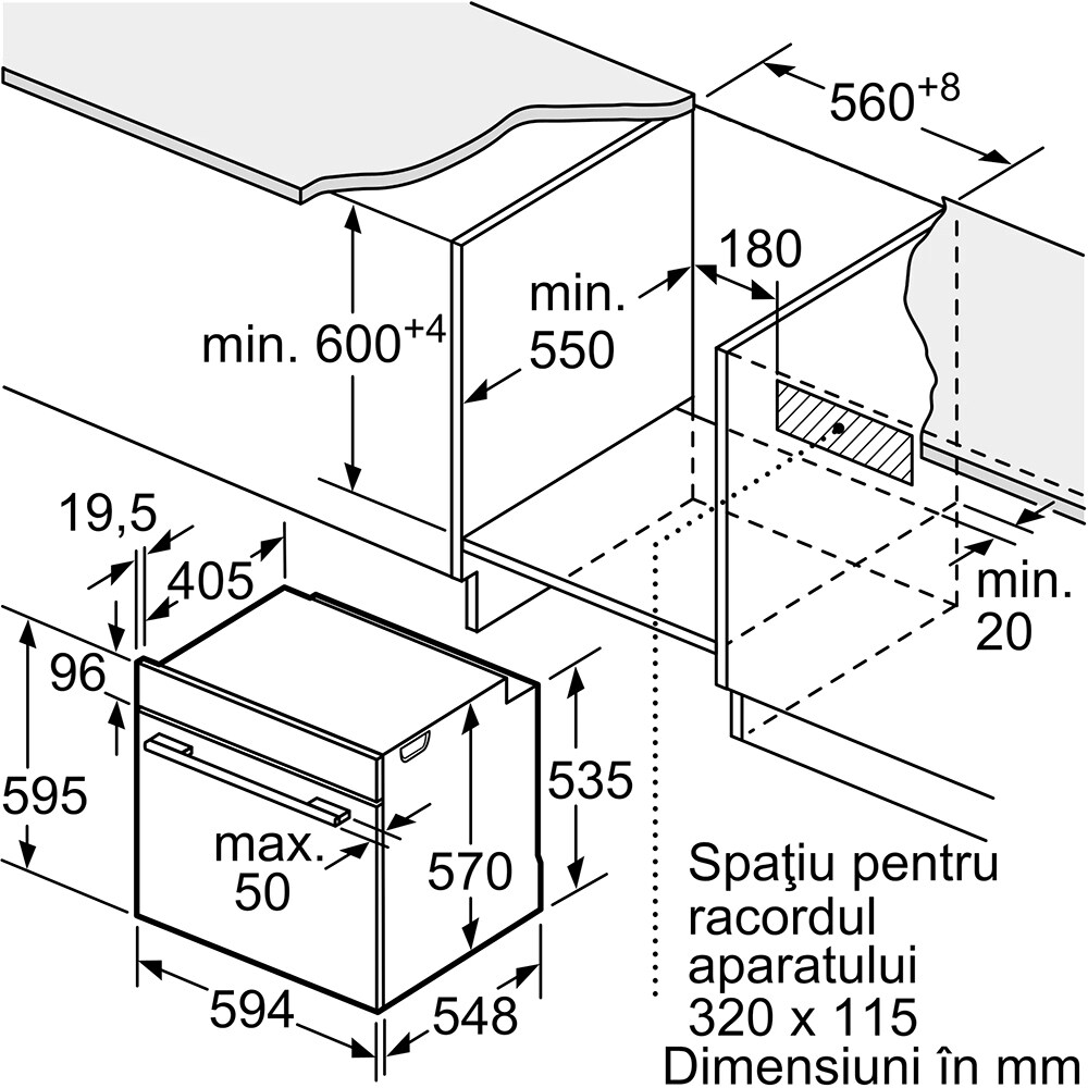 Cuptor incorporabil BOSCH HBA573BB1, Electric, Autocuratare Pirolitica, 71 l, Clasa A, negru