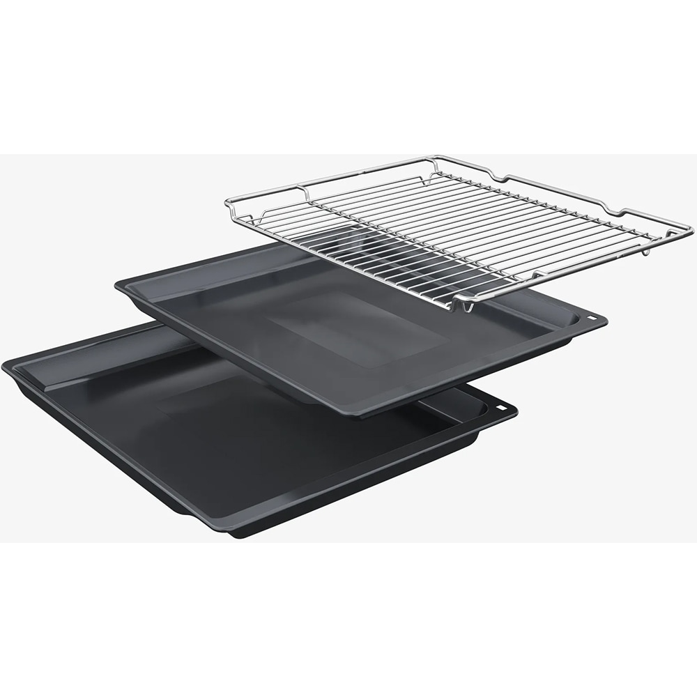 Cuptor incorporabil combi cu microunde BOSCH HMG7361B1, Autocuratare EcoClean, 67 l, negru