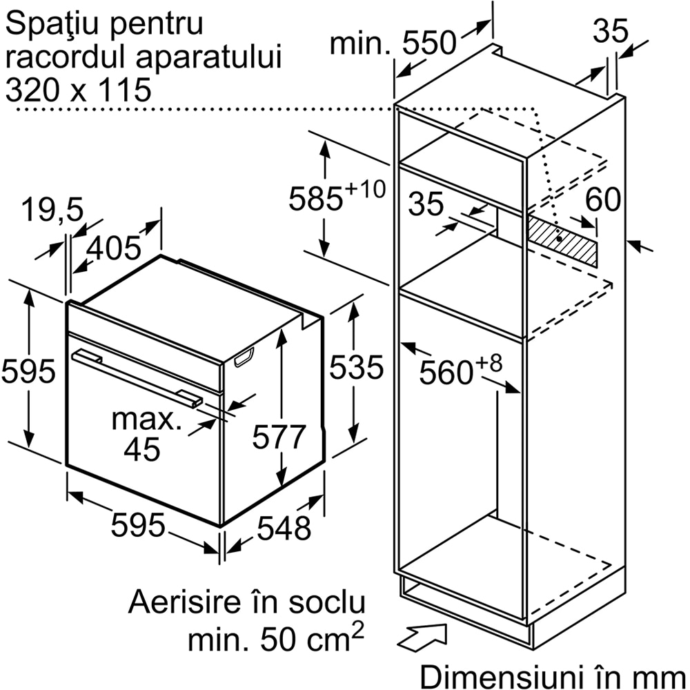 Cuptor incorporabil combi cu microunde BOSCH HNG6764S1X, Gatire cu abur, Autocuratare Pirolitica, 67 l, inox