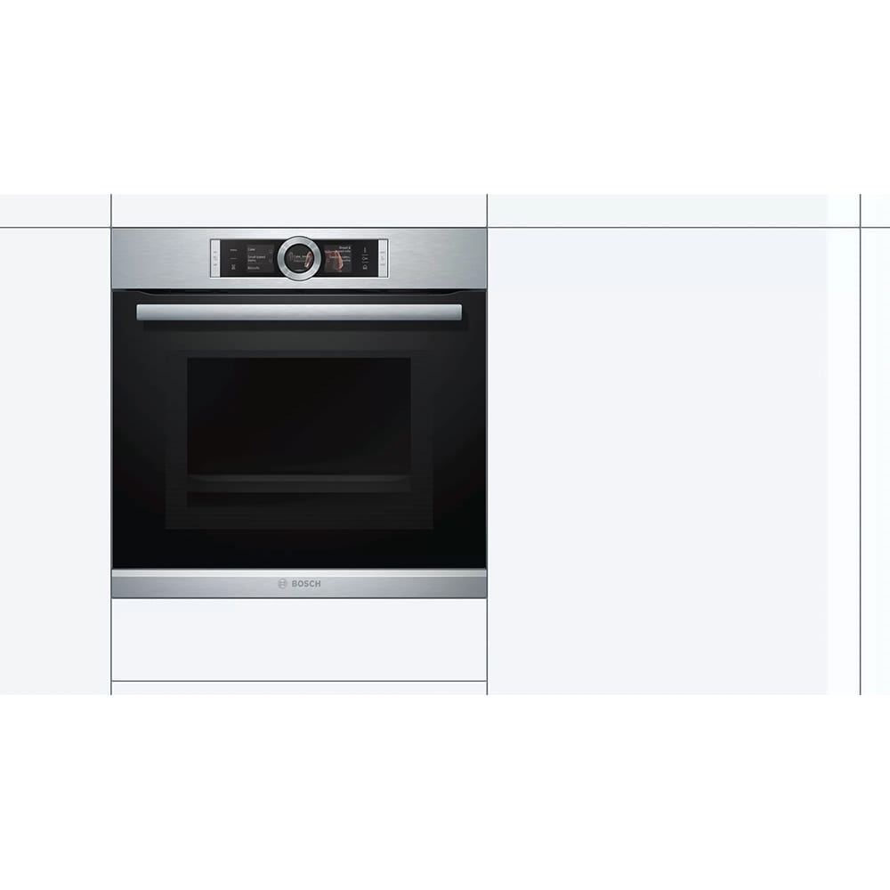 Cuptor incorporabil combi cu microunde BOSCH HNG6764S1X, Gatire cu abur, Autocuratare Pirolitica, 67 l, inox