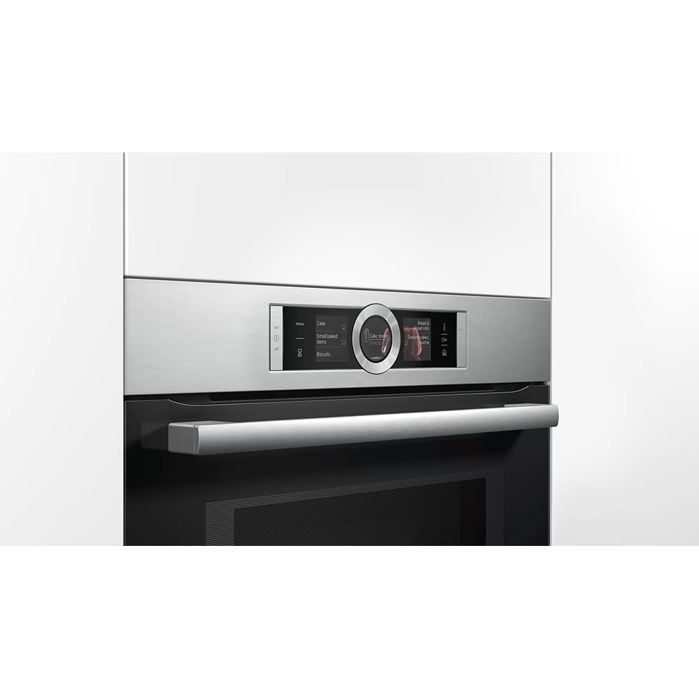 Cuptor incorporabil combi cu microunde BOSCH HNG6764S1X, Gatire cu abur, Autocuratare Pirolitica, 67 l, inox
