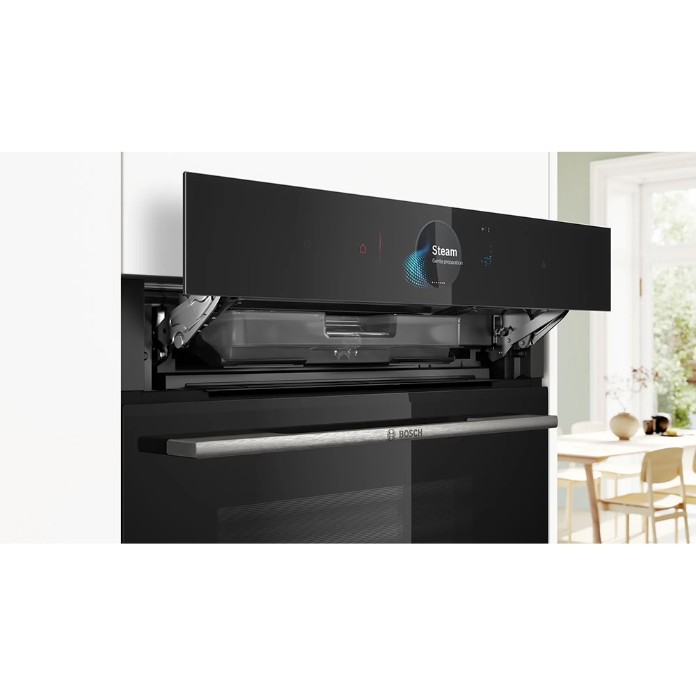Cuptor incorporabil BOSCH HSG7584B1, Electric, Gatire cu abur, Autocuratare EcoClean, 71 l, Clasa A+, negru