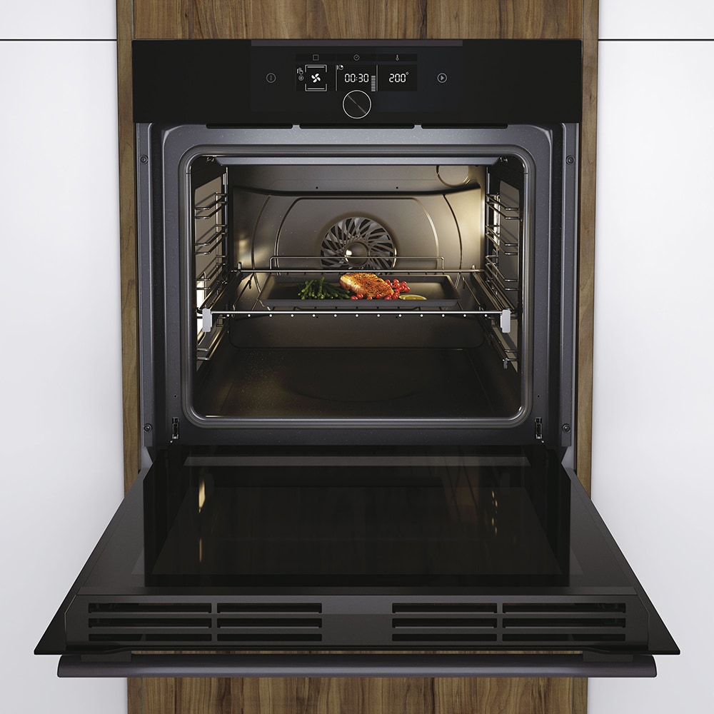 Cuptor incoporabil HAIER HWO60SM5F5BH, Electric, Autocuratare catalitica, 70 l, Clasa A+, Wi-Fi, negru