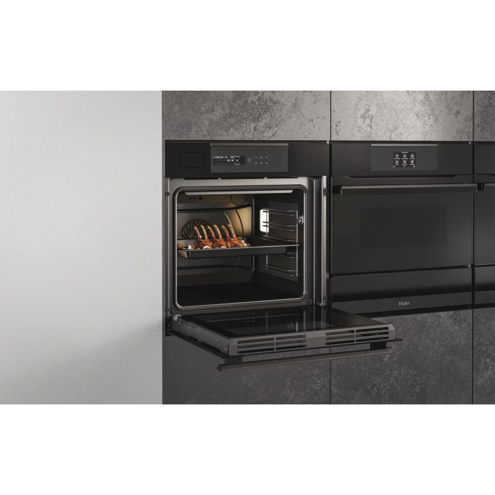 Cuptor incorporabil HAIER HWO60SM6B5BH, Electric, Autocuratare hidrolitica si catalitica, 70 l, Clasa A+, Wi-Fi, negru