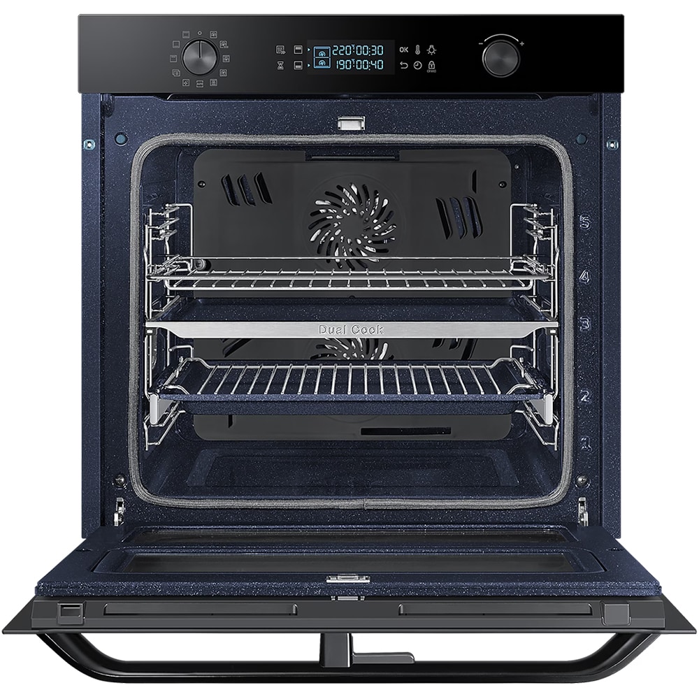 Cuptor incorporabil SAMSUNG Dual Cook Flex NV75R5641RB/OL, Electric, Autocuratare catalitica, 75 l, Clasa A+, Grill, negru