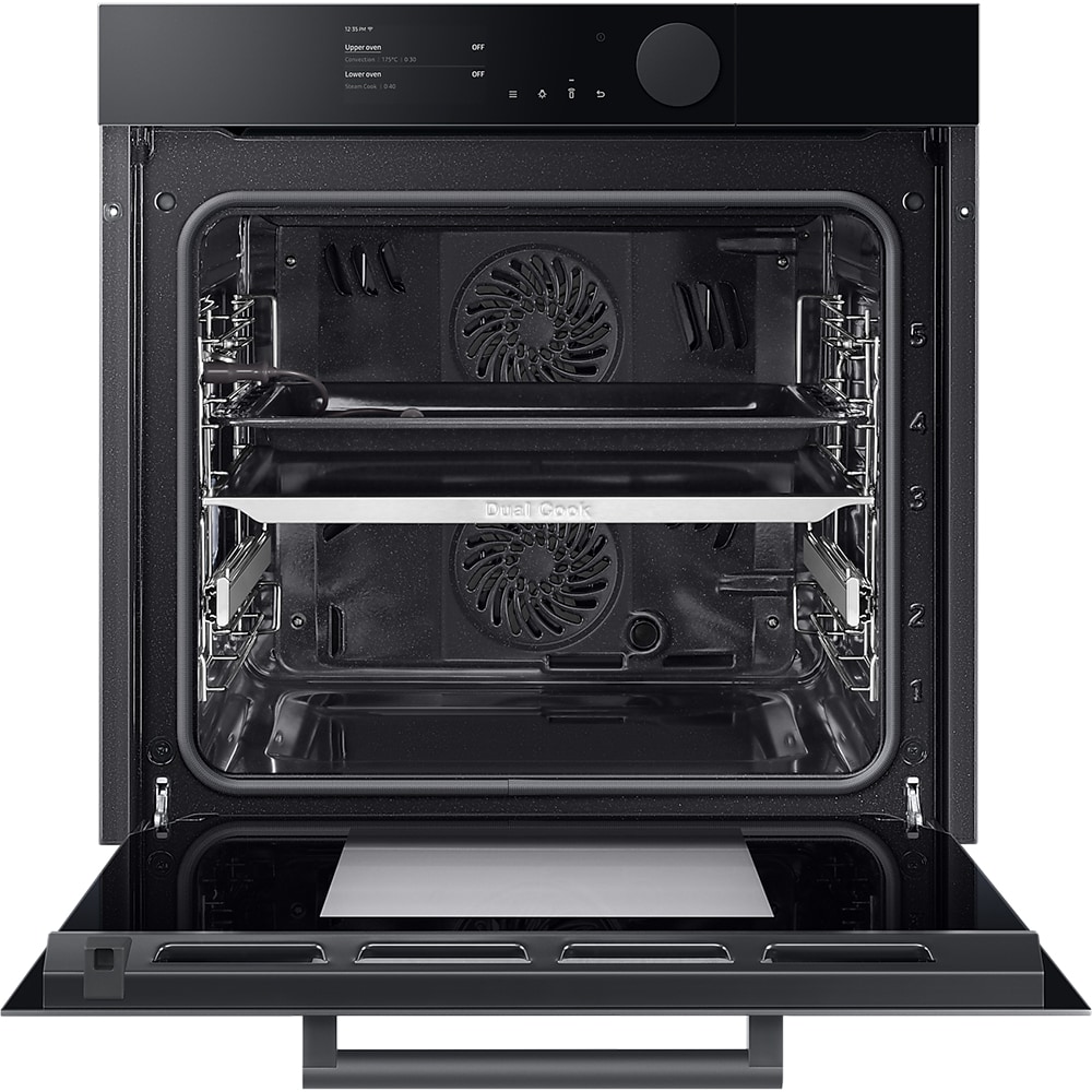 Cuptor incorporabil SAMSUNG NV75T8979RK/EF, Electric, Gatire cu abur, Autocuratare pirolitica, 75 l, Clasa A+, Dual Cook, negru