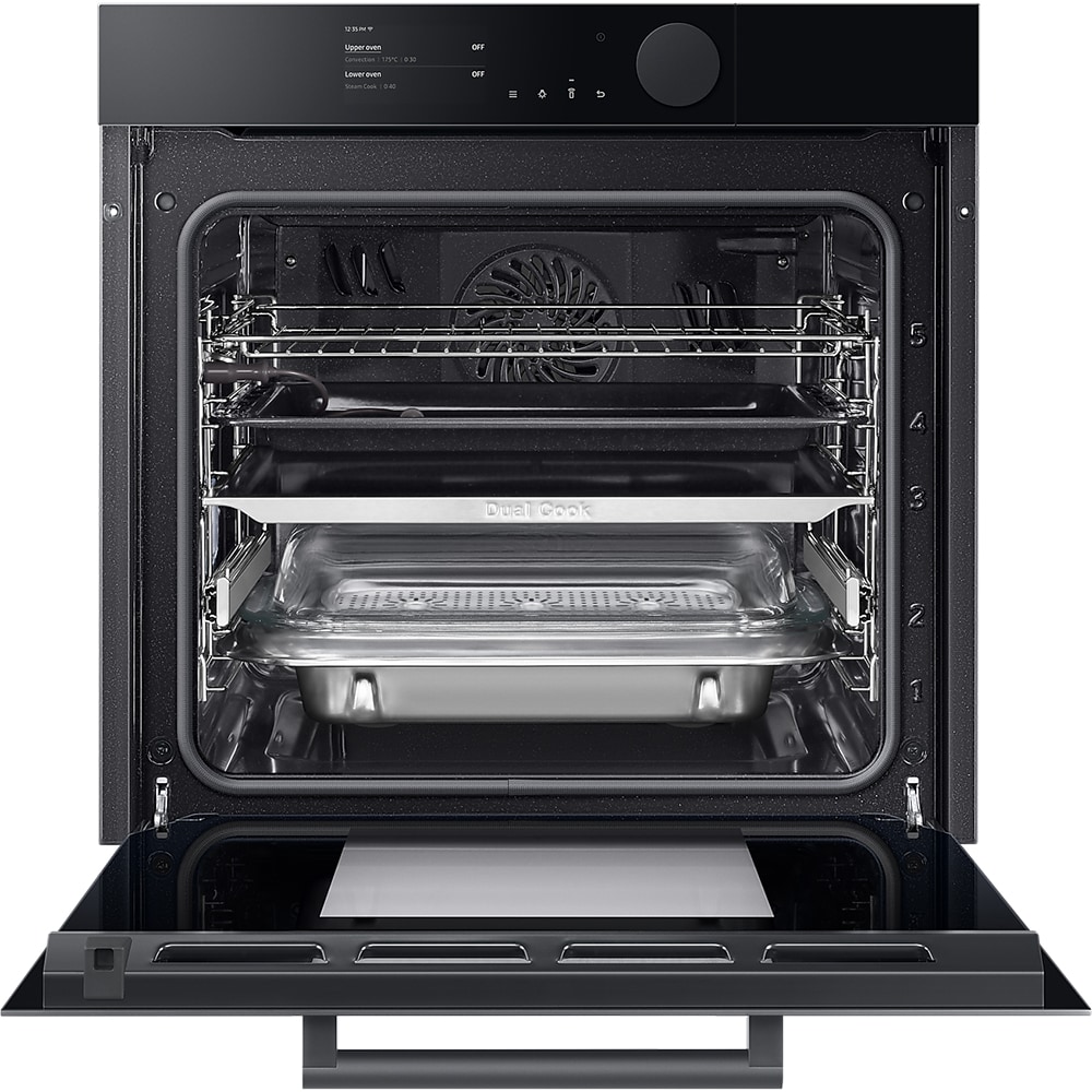 Cuptor incorporabil SAMSUNG NV75T8979RK/EF, Electric, Gatire cu abur, Autocuratare pirolitica, 75 l, Clasa A+, Dual Cook, negru