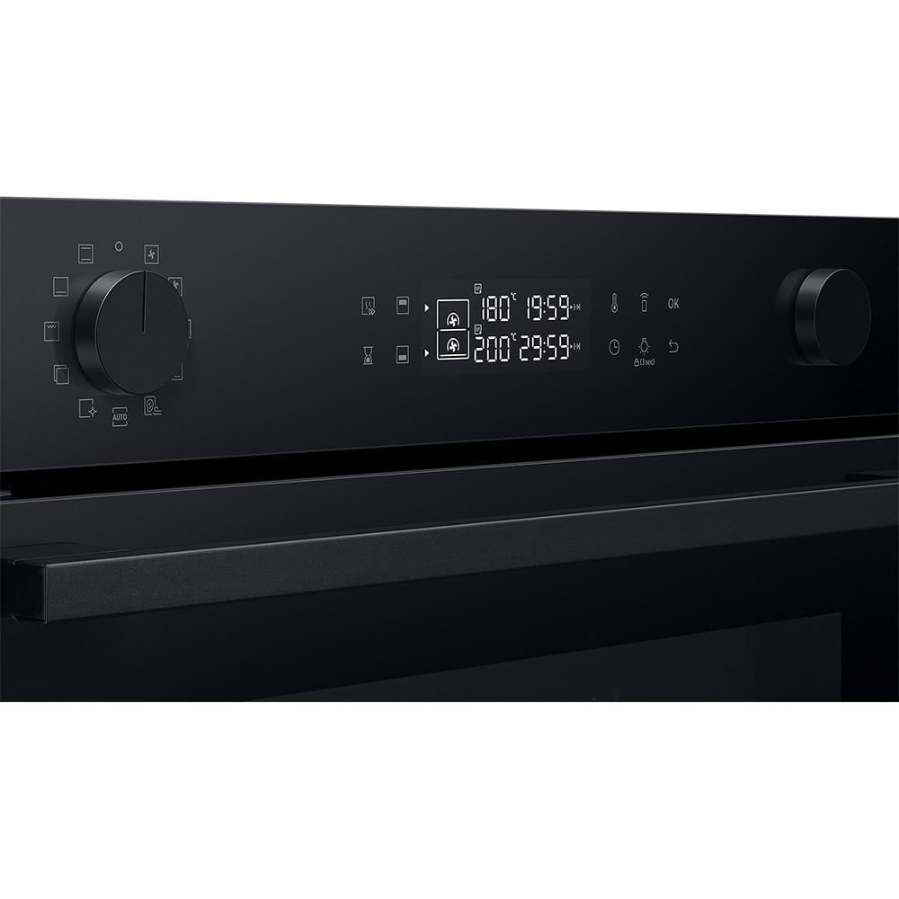 Cuptor incorporabil SAMSUNG NV7B44205AK/U2, Electric, Autocuratare catalitica, 76 l, Clasa A+, Dual Cook, negru