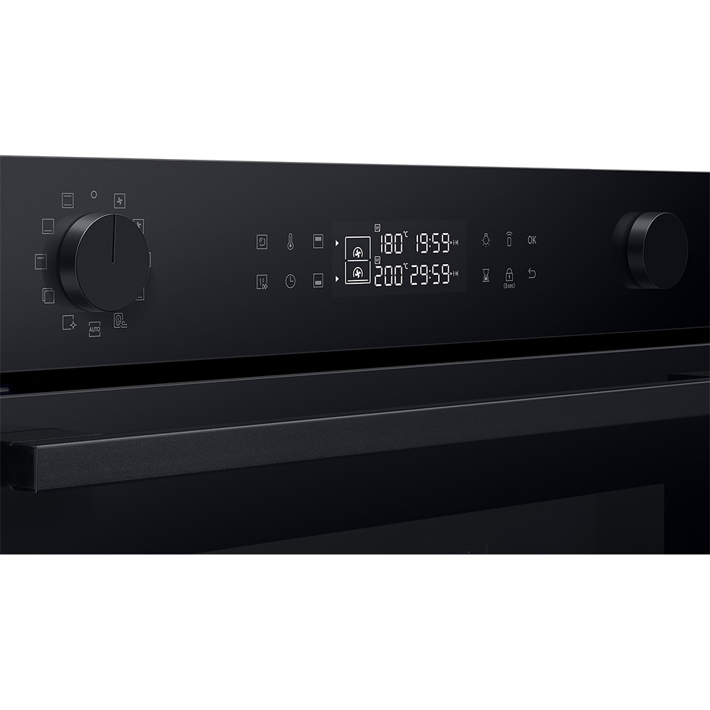 Cuptor incorporabil SAMSUNG NV7B4445VAK/U2, Electric, Gatire cu abur, Autocuratare catalitica, 76 l, Clasa A+, Dual Cook, negru