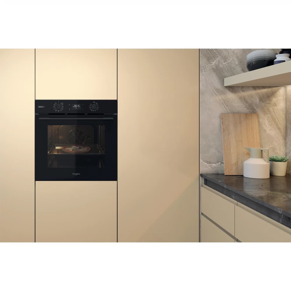 Cuptor incorporabil WHIRLPOOL OMSK58CU1SB, Electric, Gatire cu abur, Autocuratare catalitica, 71 l, Clasa A+, negru