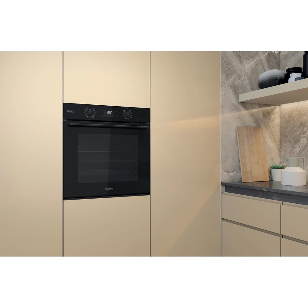 Cuptor incorporabil WHIRLPOOL OMSK58RU1SB, Electric, Gatire cu abur, Autocuratare pirolitica, 71 l, Clasa A+, negru