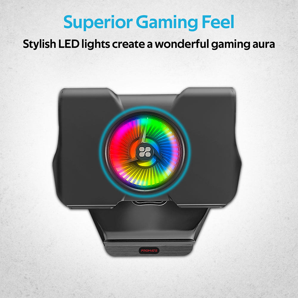 Cooler laptop gaming PROMATE FrostBase, 17", iluminare RGB, negru