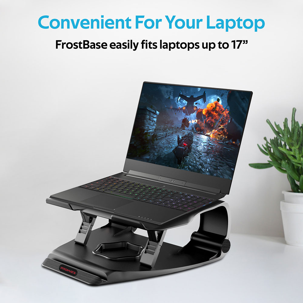 Cooler laptop gaming PROMATE FrostBase, 17", iluminare RGB, negru