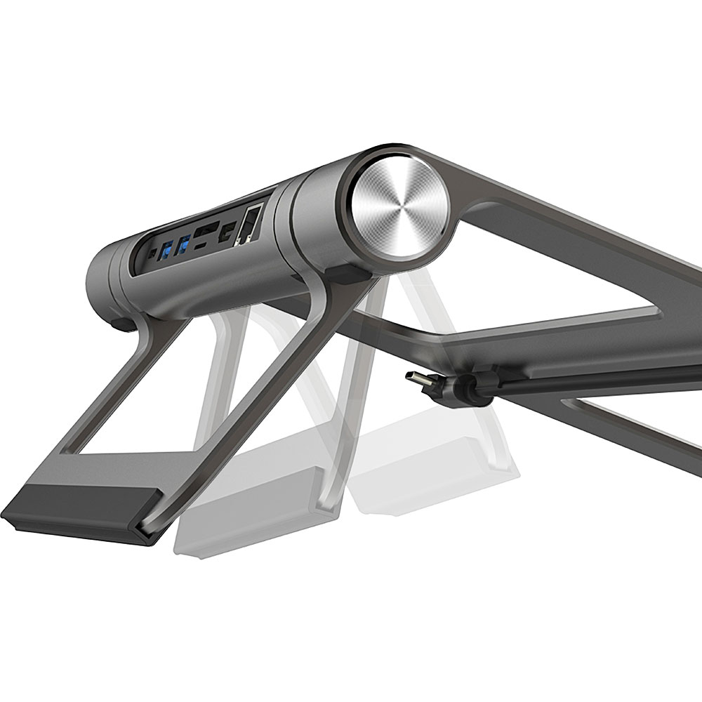 Suport laptop PROMATE PRIMEBASE-C.GREY, Multi port, gri