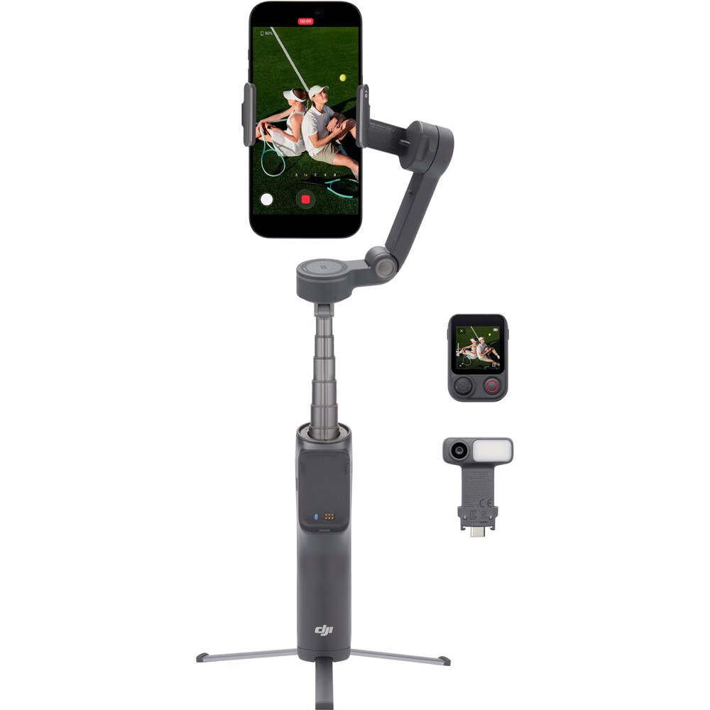 Stabilizator imagine DJI Osmo Mobile 8P Advanced Tracking Combo, Bluetooth, 3 axe, gri