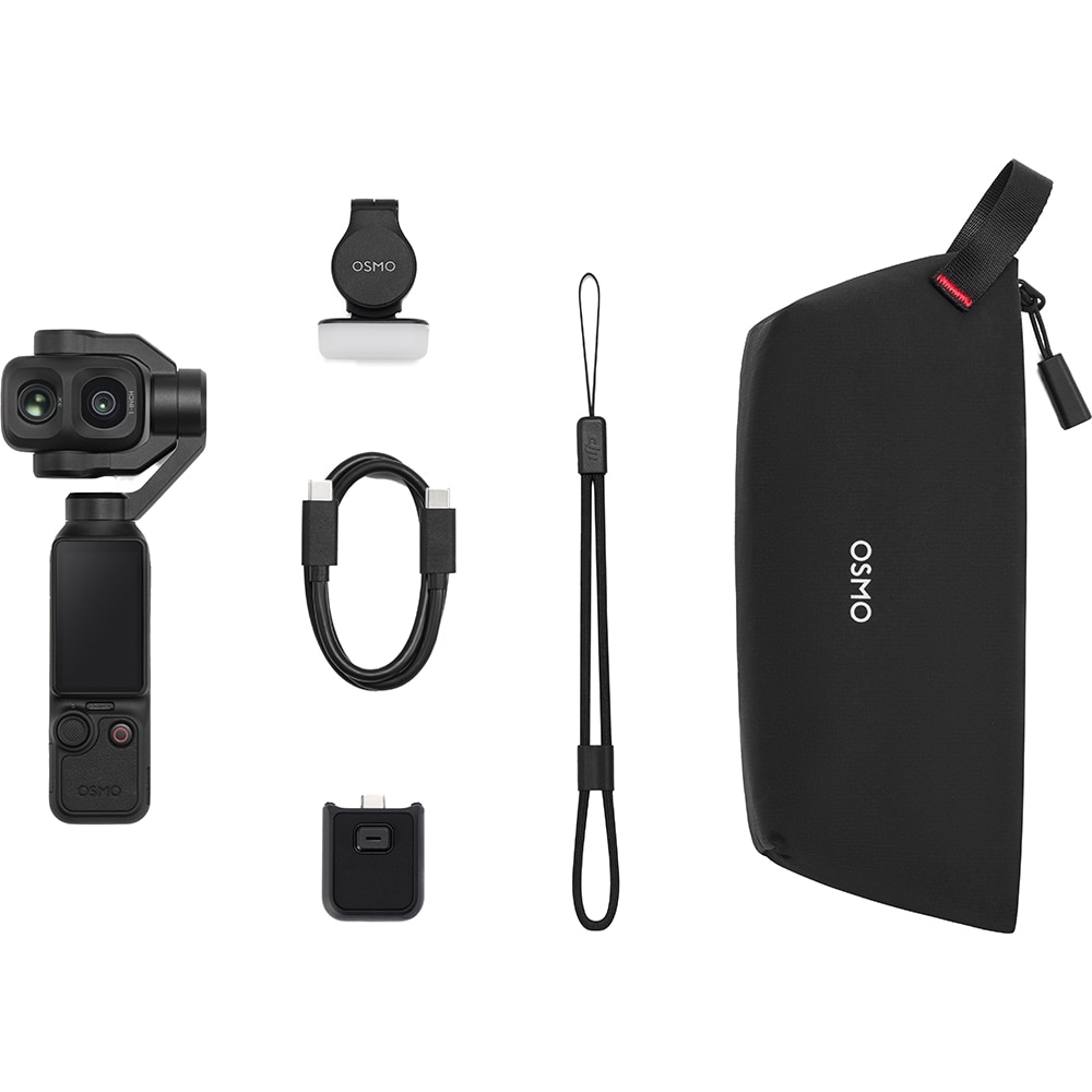 Camera de actiune DJI Osmo Pocket 4P Standard Combo, 4K, Wi-Fi, negru