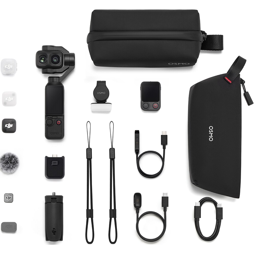 Camera de actiune DJI Osmo Pocket 4P Vlog Combo, 4K, Wi-Fi, negru