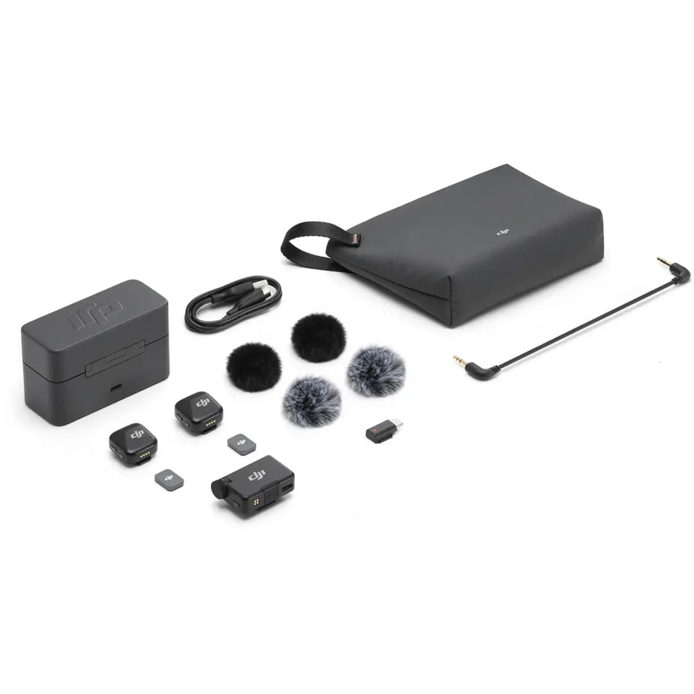 Kit microfon DJI Mic Mini 2 TX + 1 RX + Charging Case, gri