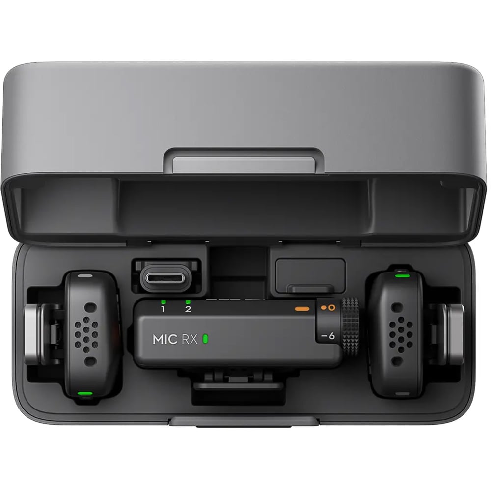 Kit microfon DJI Mic Mini 2 TX + 1 RX + Charging Case, gri